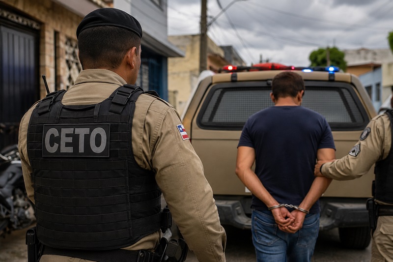 PM captura homem de 34 anos foragido da Justiça e suspeito de arrombamentos em Brumado