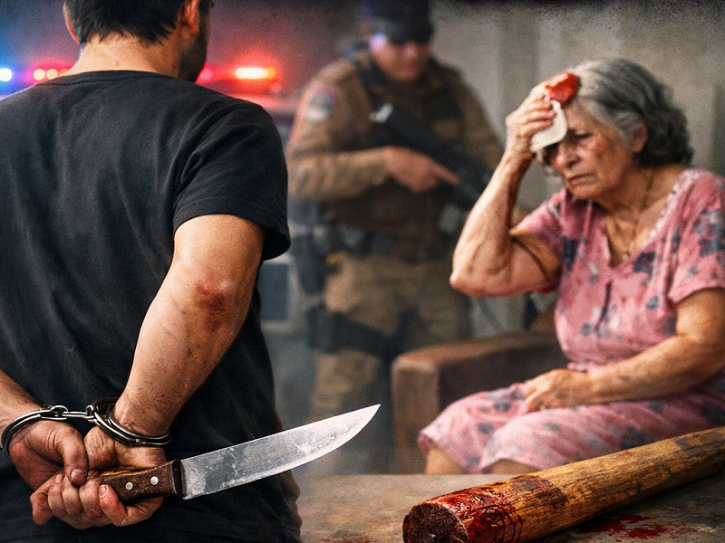 Homem é preso suspeito de agredir a própria mãe com pedaço de madeira em Caetité