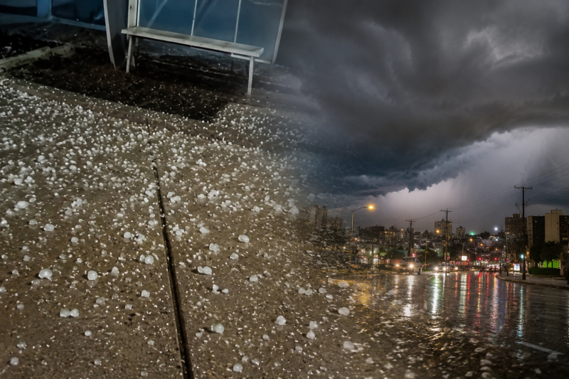 Chuva de granizo atinge Vitória da Conquista após tarde de temperaturas elevadas