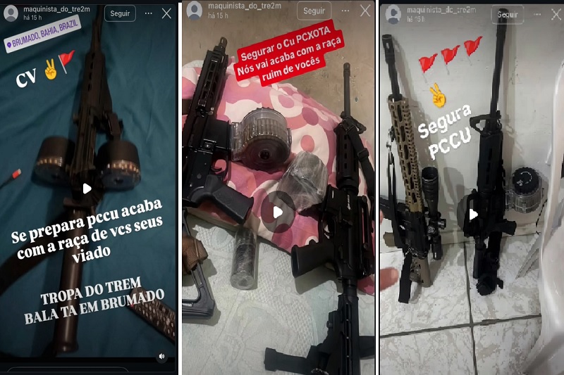Perfil em rede social publica imagens de armas e faz ameaças; moradores de Brumado pedem ação das forças de segurança