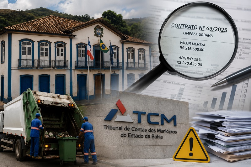 TCM cobra explicações da Prefeitura de Rio de Contas sobre aumento em contrato de limpeza urbana