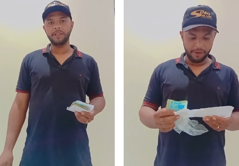 Honestidade: Morador da zona rural de Brumado encontra R$ 1 mil perdido e tenta localizar dona do dinheiro
