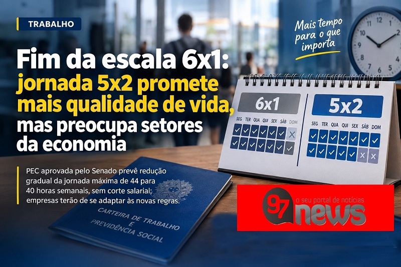 Fim da escala 6x1: jornada 5x2 promete mais qualidade de vida, mas preocupa setores da economia