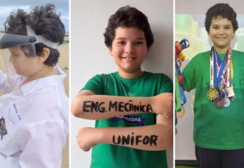 Baiano de 10 anos conquista 3º lugar em vestibular de Engenharia Mecânica em Fortaleza